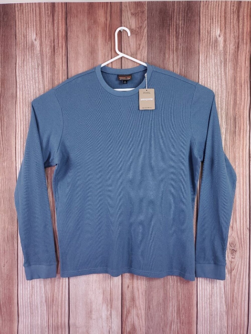 NWT Patagonia Mens XL Work Waffle Crew Long Sleeve Thermal Utility Blue 41590